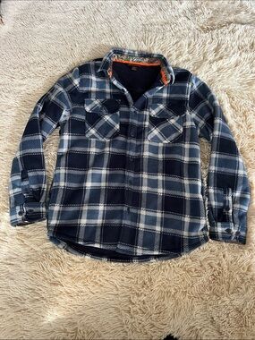 Realtree Mens Sherpa Plaid Flannel Jacket